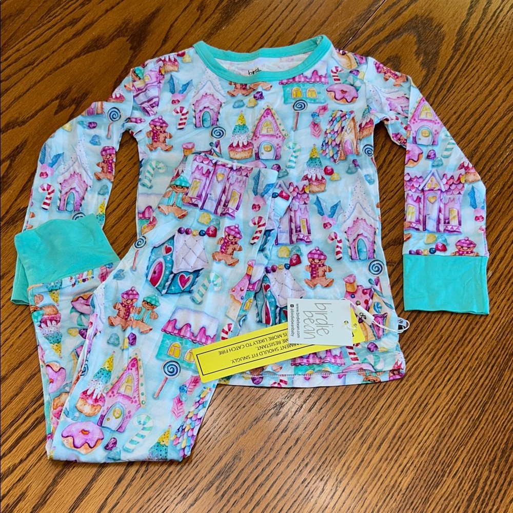 Birdie Bean Gingerbread House Bamboo Pajama Set - NWT - 4T